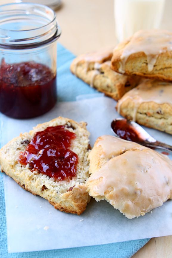 Maple Pecan Scones for Two | When you don't want to make a big batch try these delicious and simple maple pecan scones! Make one for yourself and a loved one. | www.heavenlyhomecooking.com