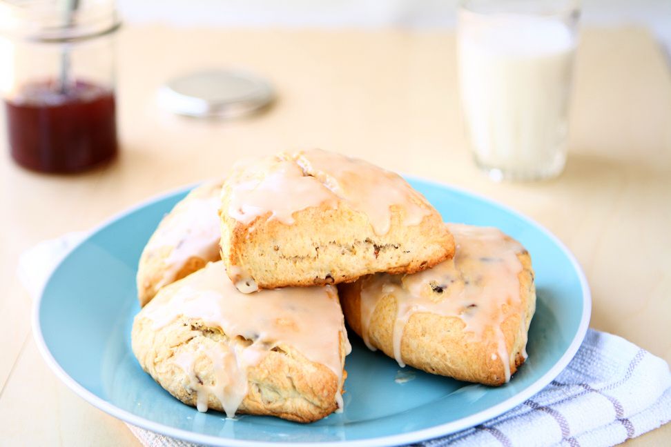Maple Pecan Scones for Two | When you don't want to make a big batch try these delicious and simple maple pecan scones! Make one for yourself and a loved one. | www.heavenlyhomecooking.com