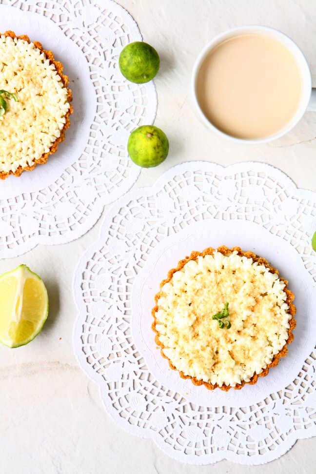 Key Lime Pie for Two | Sweet and tangy all natural key lime pie perfectly portioned for two! | www.heavenlyhomecooking.com