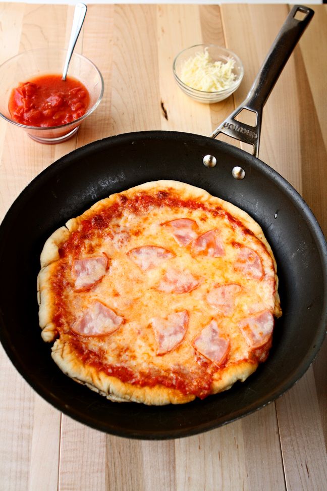 Skillet Pizza Use the toppings of your choice, homemade sauce and