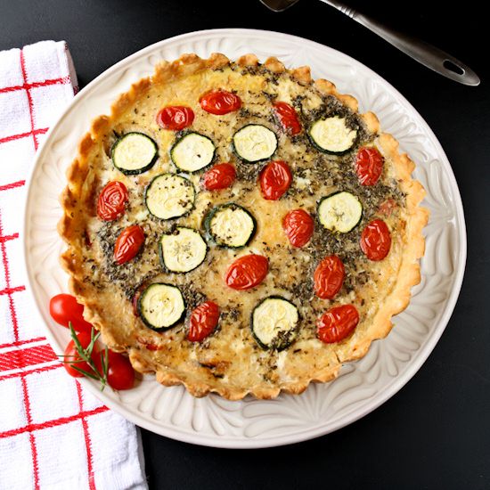 Quiche Provencale Flavorful quiche featuring zucchini, tomatoes