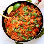 Taco Skillet | I love a one-pan recipe. Hearty, tasty and easy. A great weeknight meal that the whole family will love! | heavenlyhomecooking.com
