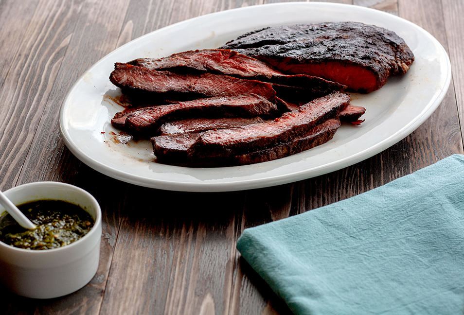 Flat Iron Steak with Chimichurri | This steak practically melts in your mouth. The zesty chimi sauce is the perfect complement. It has just the right kick. Yummy! | www.heavenlyhomecooking.com