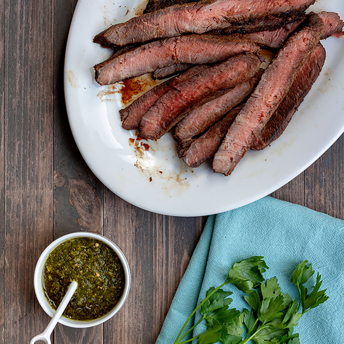 Flat Iron Steak with Chimichurri