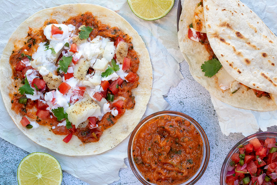 Grilled Fish Tacos with Roasted Tomato Salsa | Fresh and delicious grilled fish tacos with roasted tomatoes and red onions, finished off with homemade Pico de Gallo. Superb! | www. heavenlyhomecooking.com