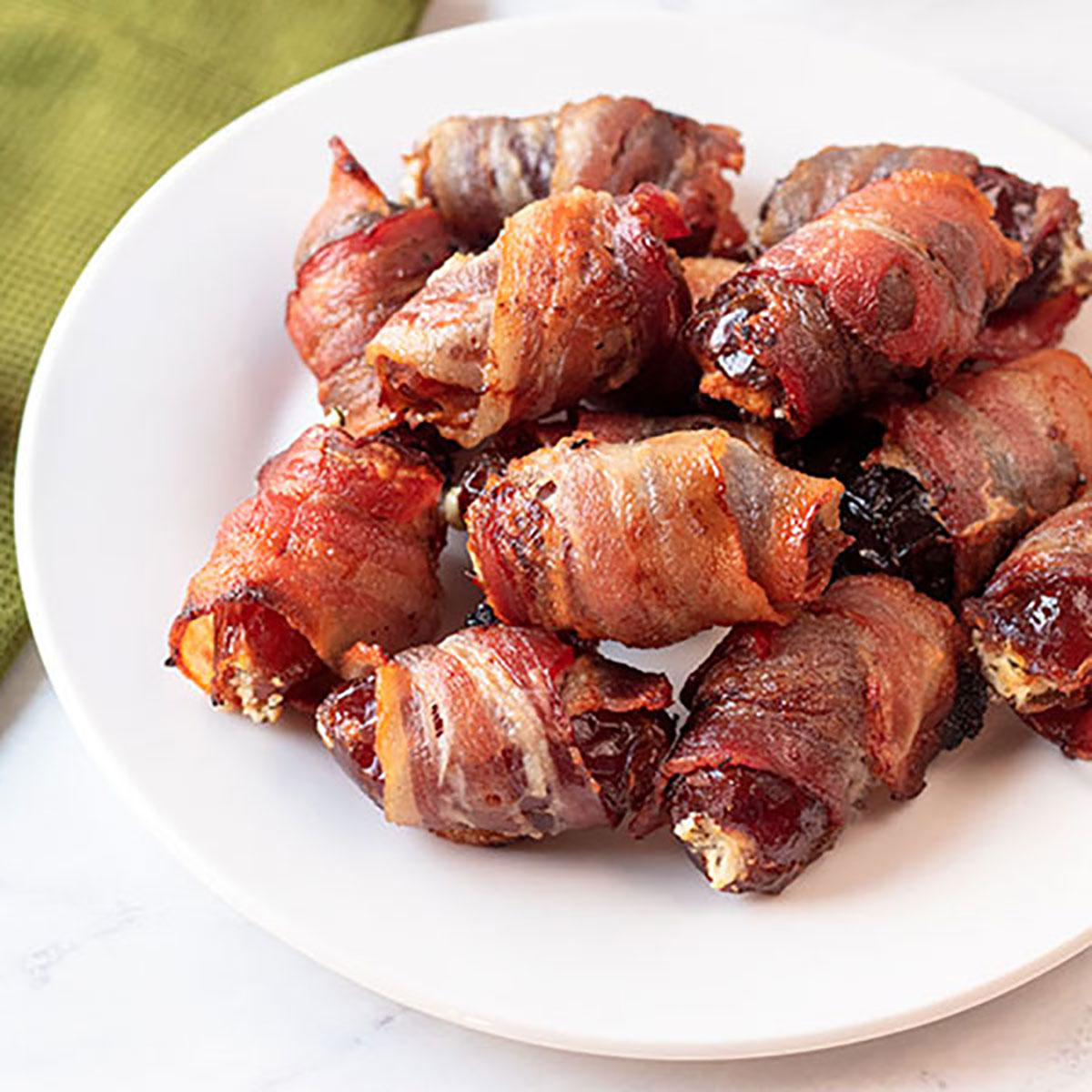 Bacon-Wrapped Dates with Herbed Goat Cheese