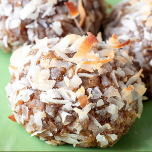 Coconut breakfast cookies on a green plate