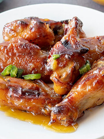 Chicken wings on a white plate