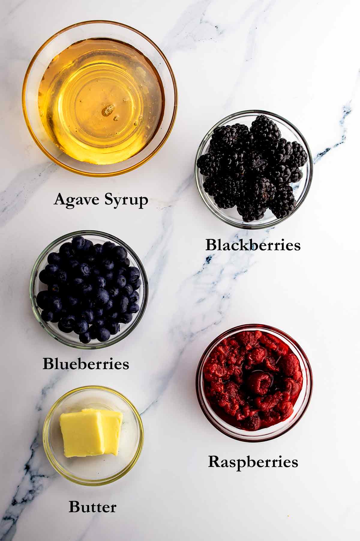 Mixed berry syrup ingredients