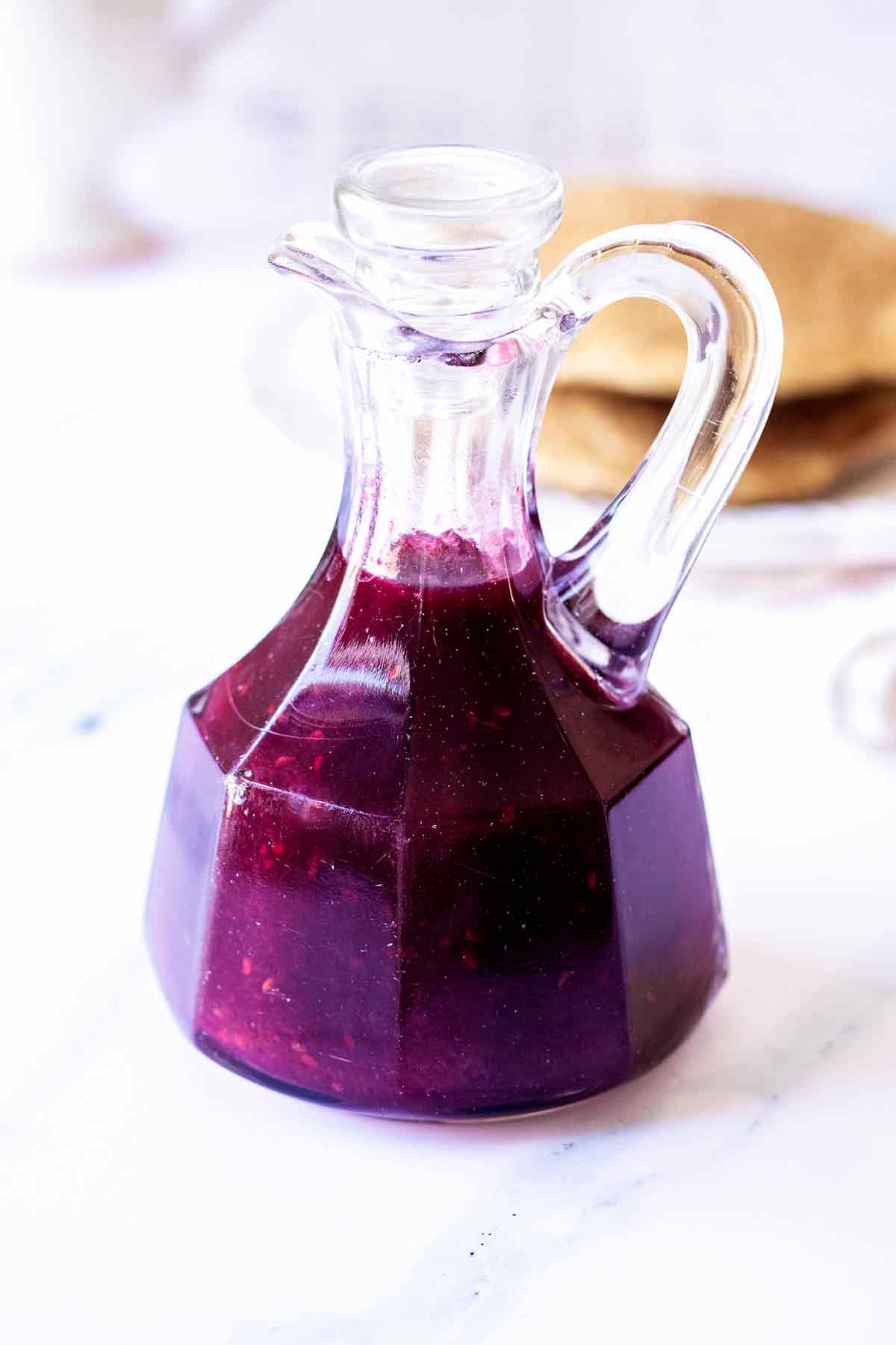 Syrup in a small glass carafe