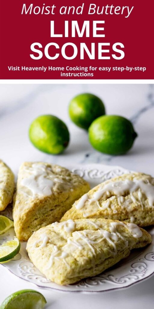 Lime Scones on a white plate