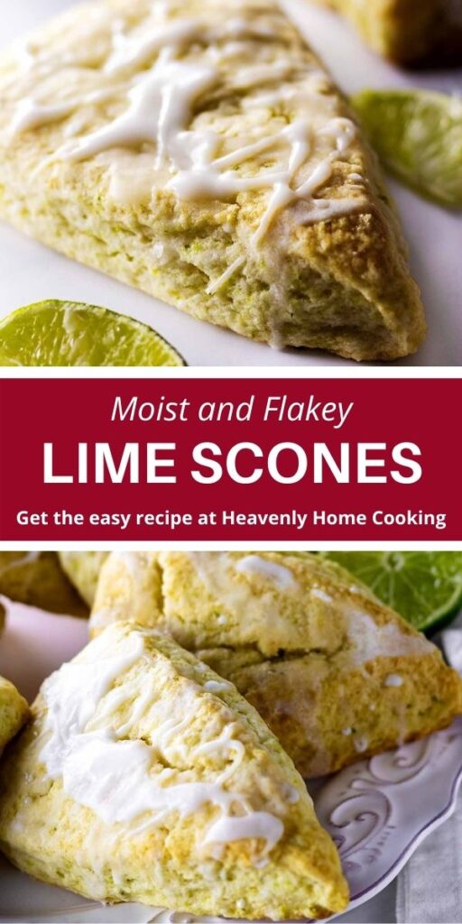 Two close-up views of lime scones