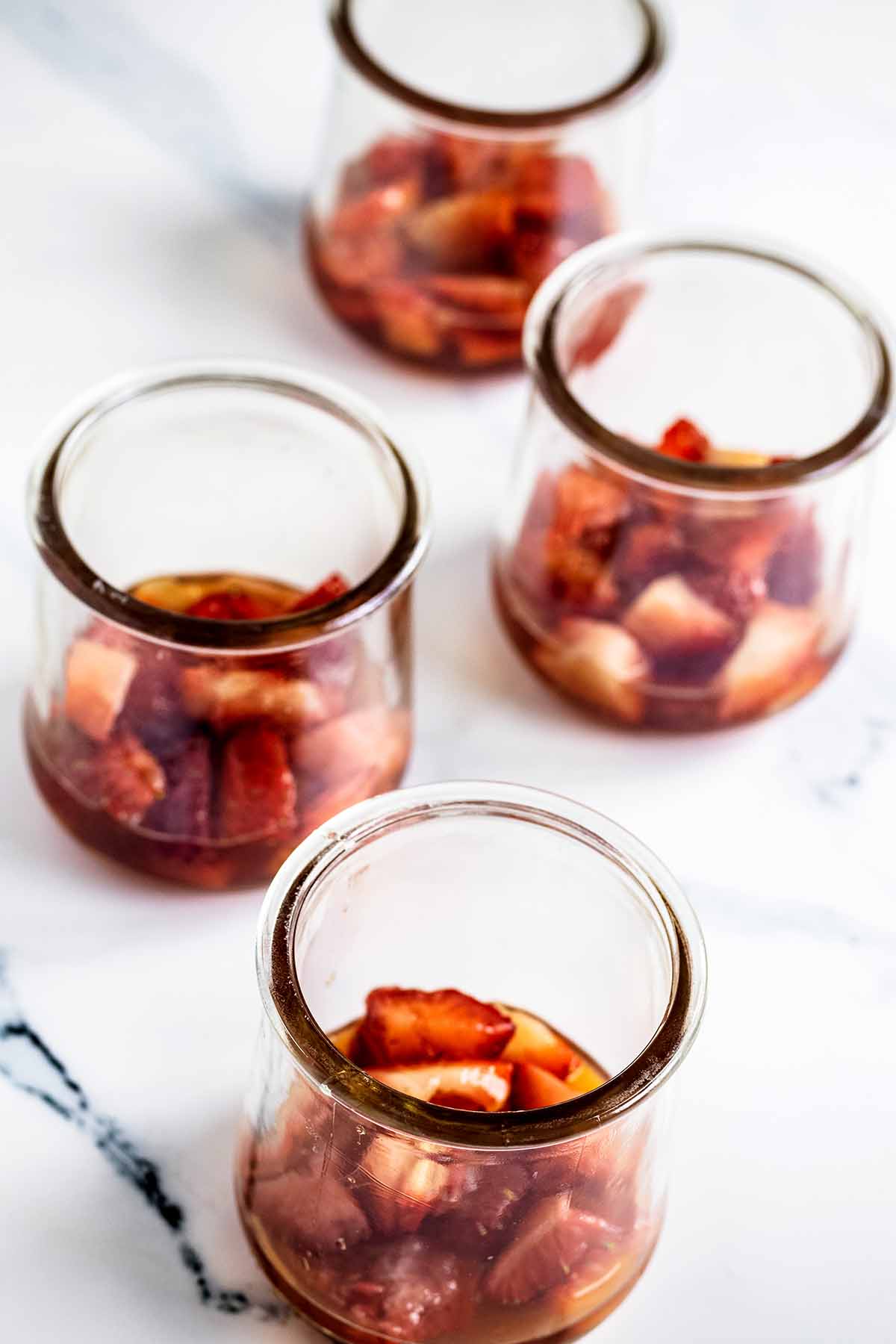 Berry mixture in glass jars