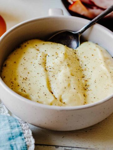 Bowl of croque madame sauce