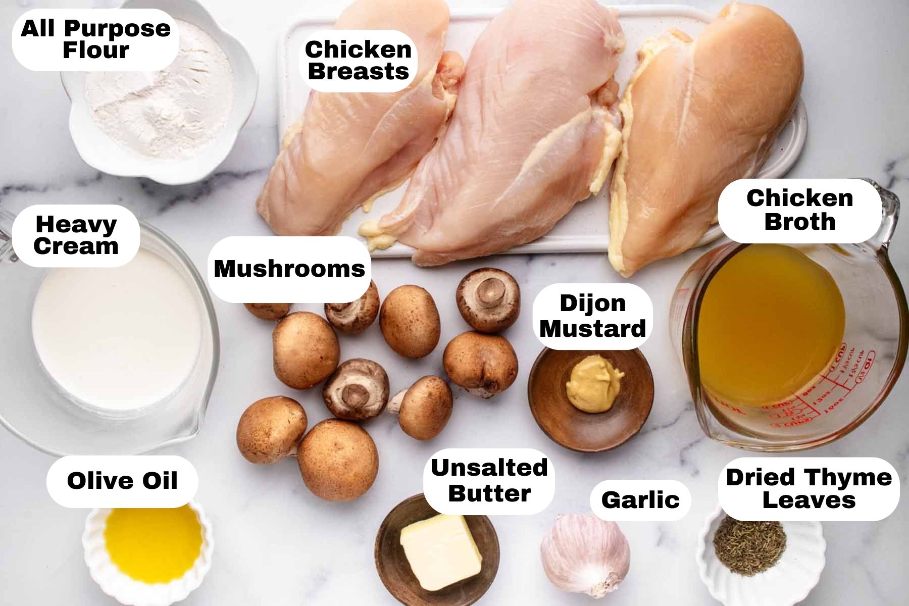 Mushroom chicken ingredients