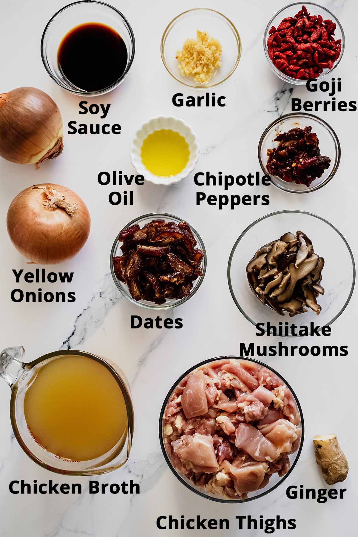 Sweet and spicy chicken soup ingredients