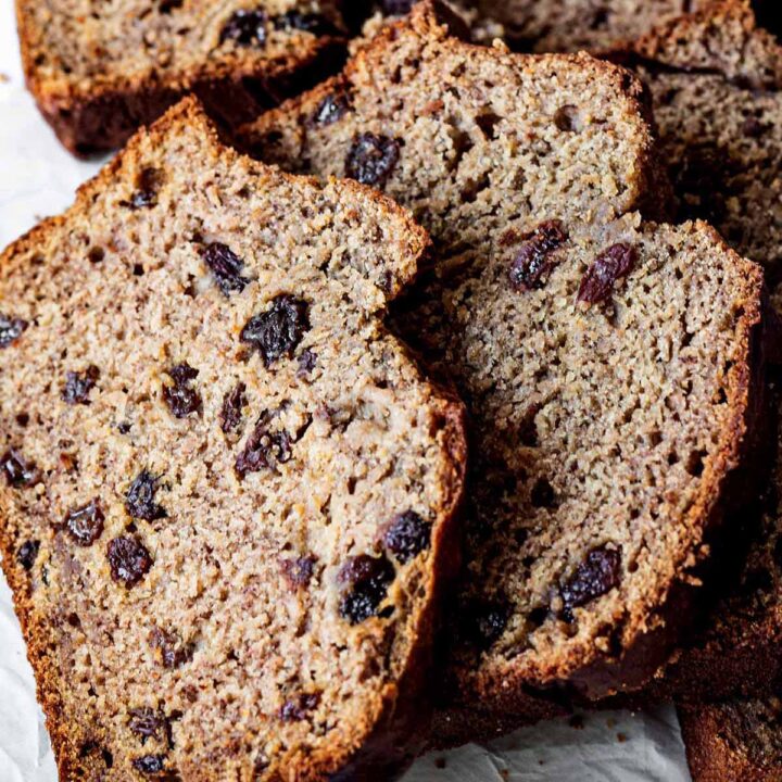 Banana Raisin Bread (Moist, Easy & Freezable) Heavenly Home Cooking