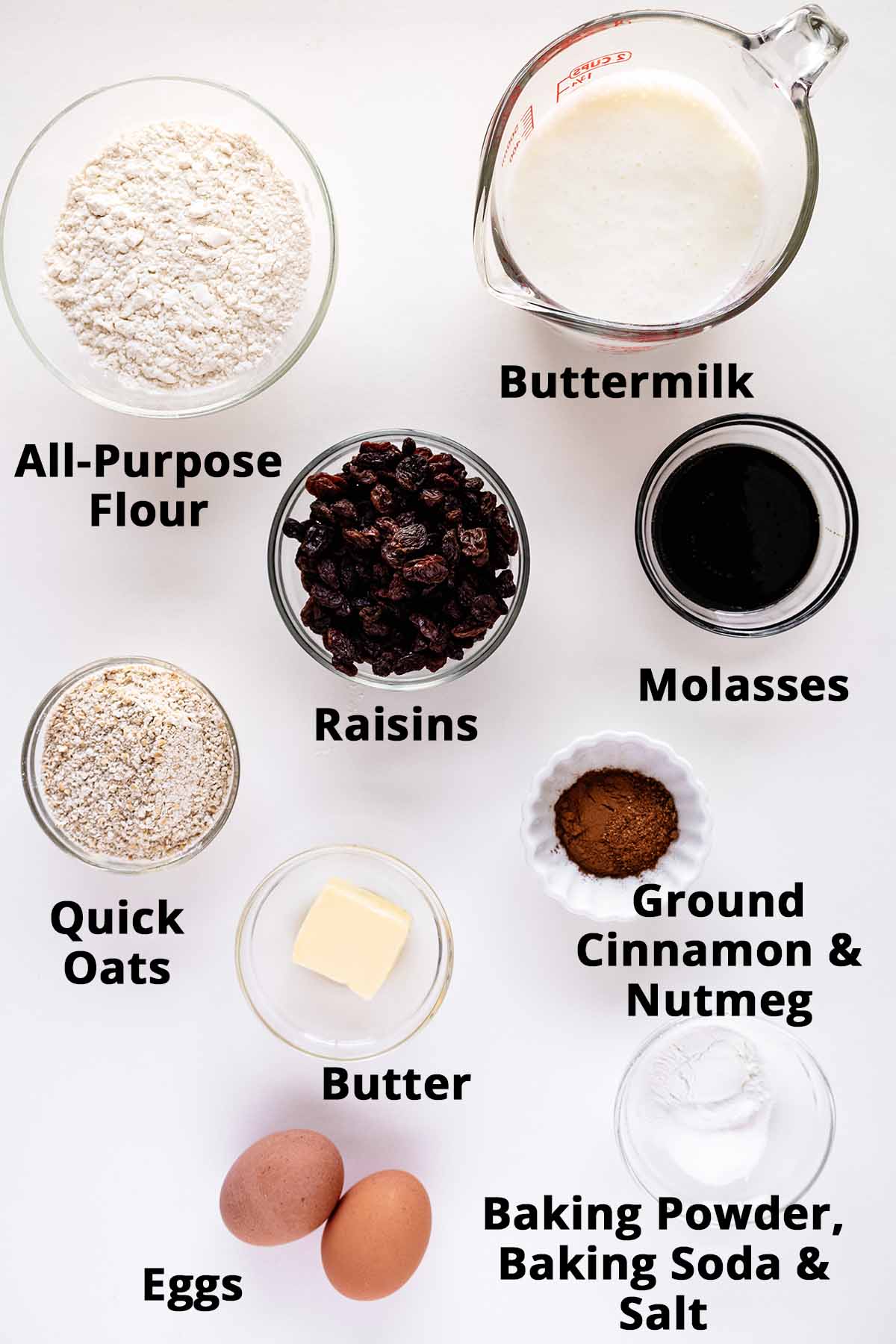 Raisin pancakes ingredients