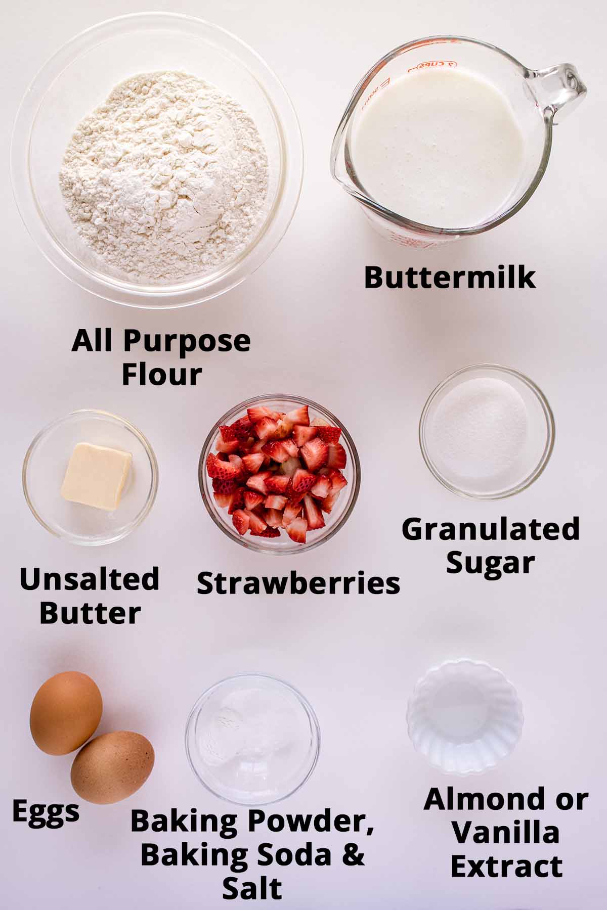 Strawberry pancakes ingredients