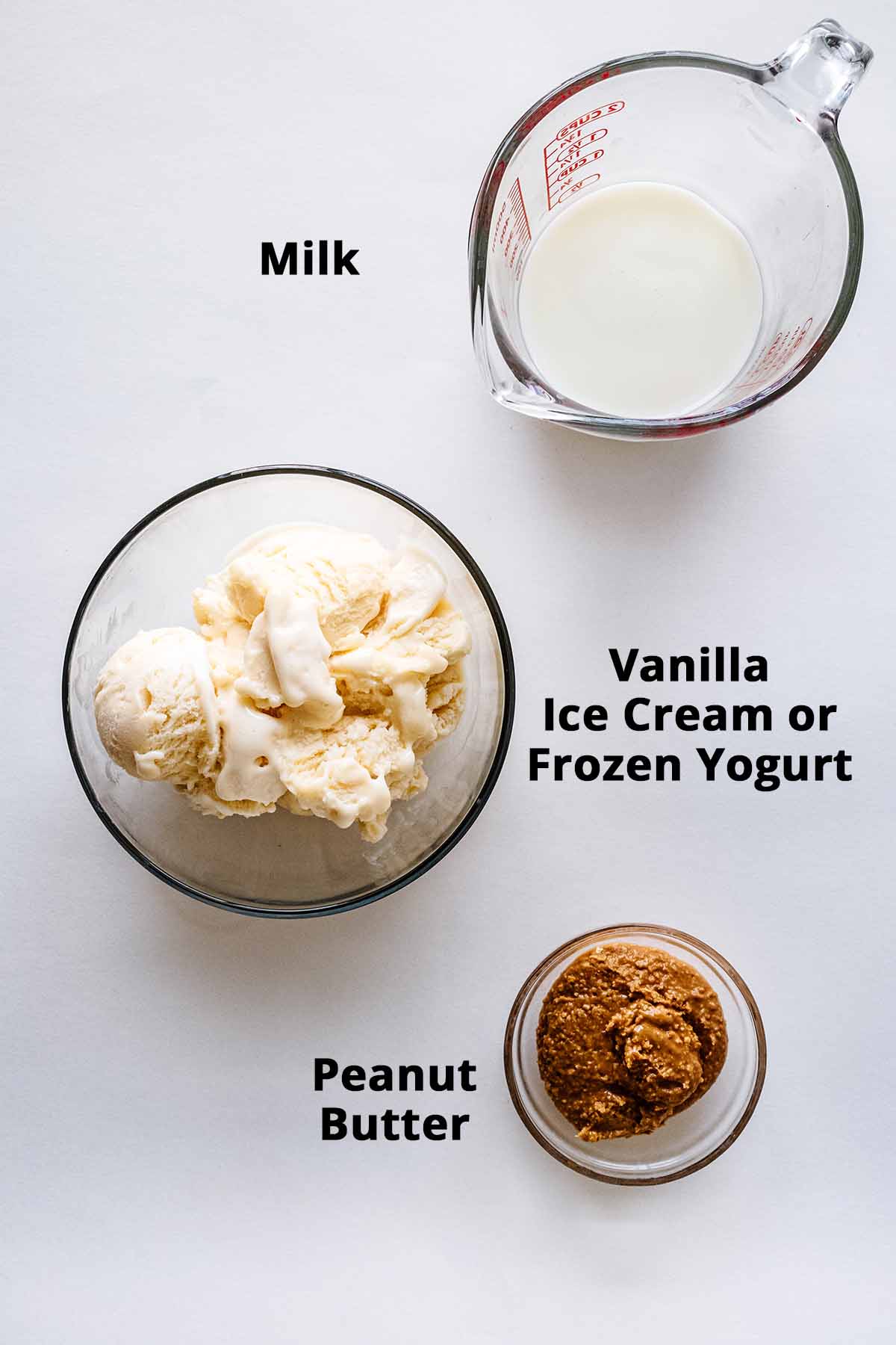 Peanut butter milkshake ingredients