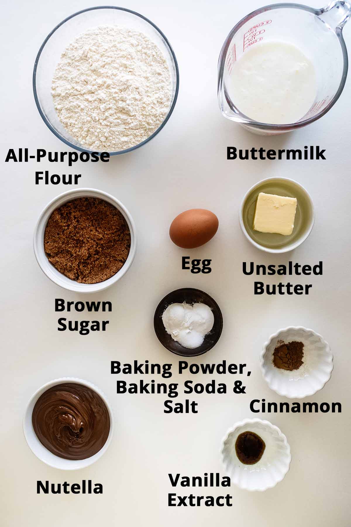 Nutella muffin ingredients