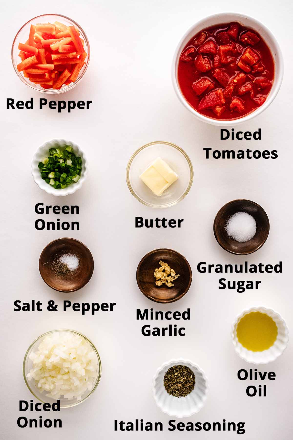 Tomato omelette topping ingredients