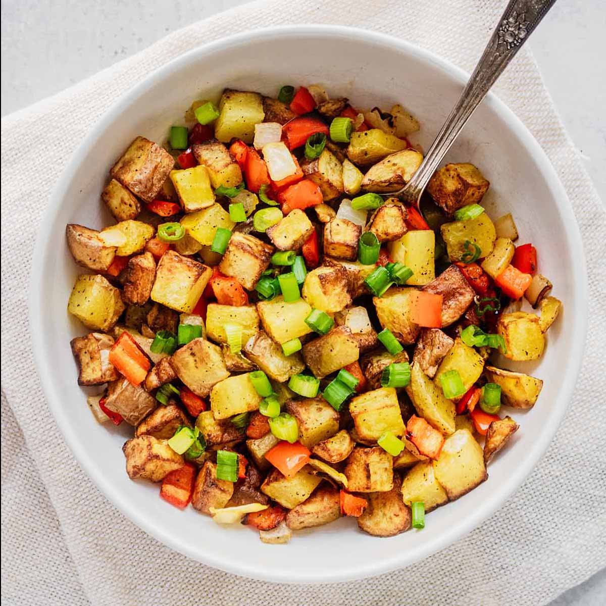 Easy Breakfast Potatoes With Bell Peppers - No Getting Off This Train