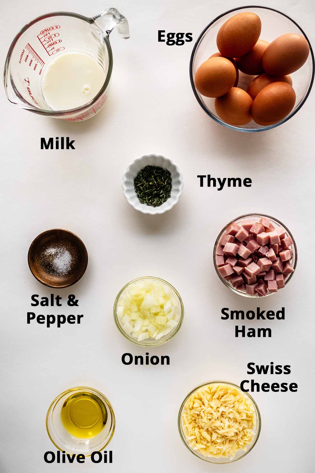Ham and cheese frittata ingredients