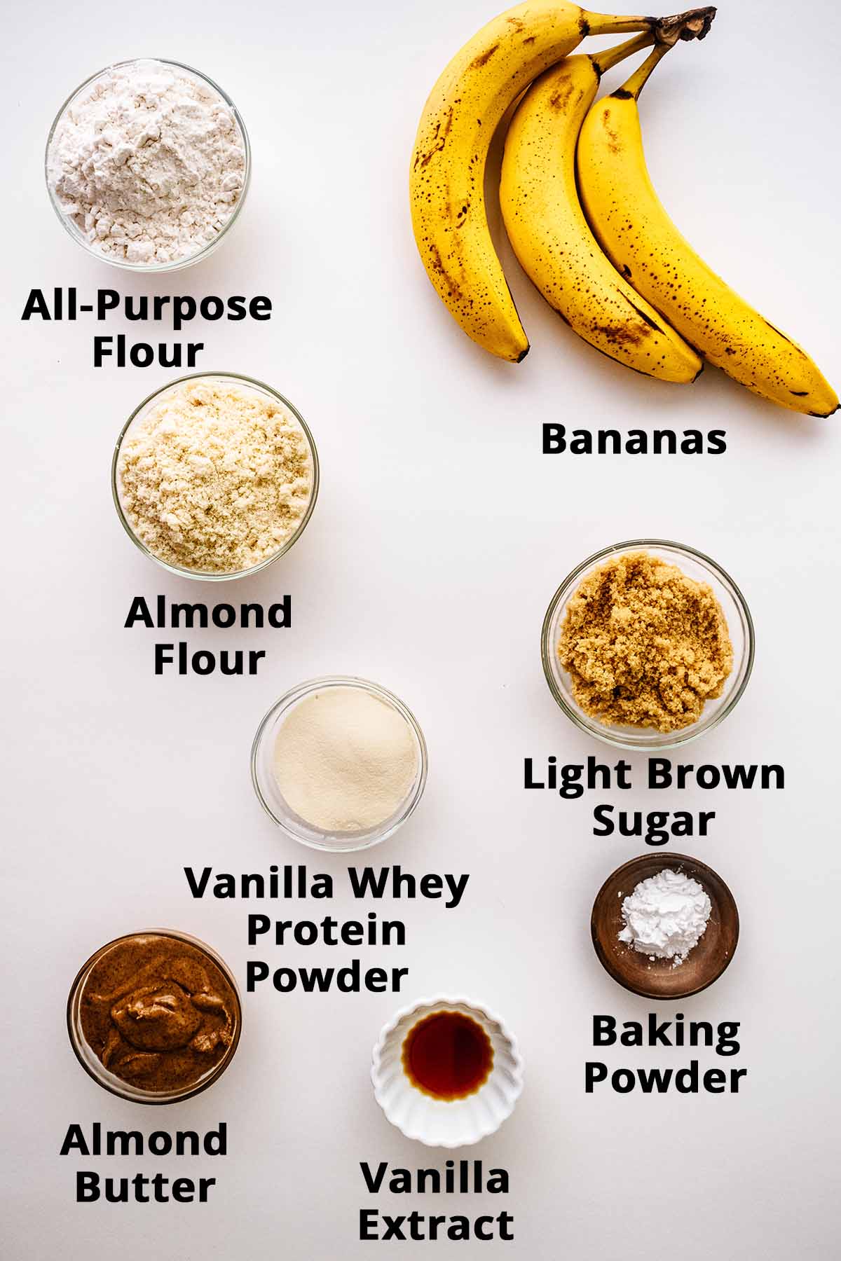 Banana protein muffins ingredients