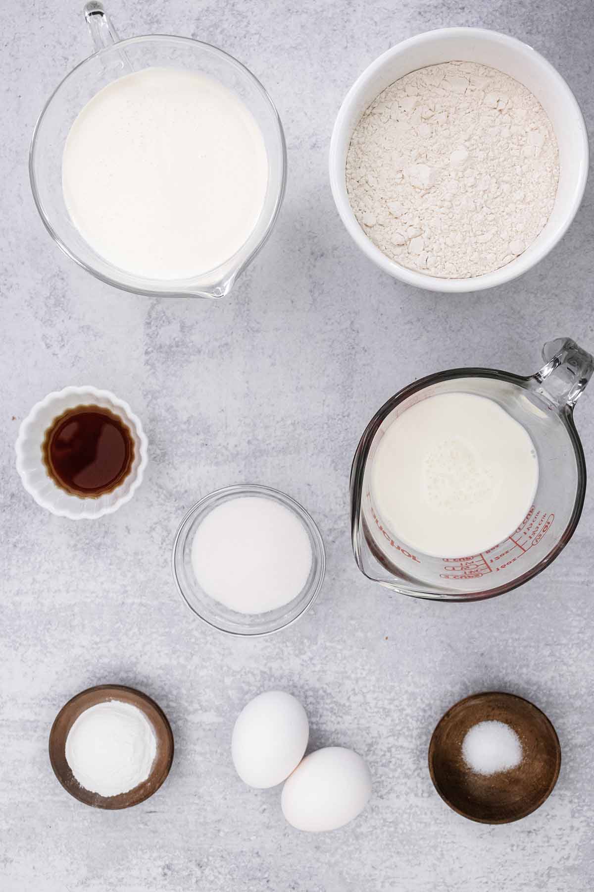 Sweet cream pancake ingredients