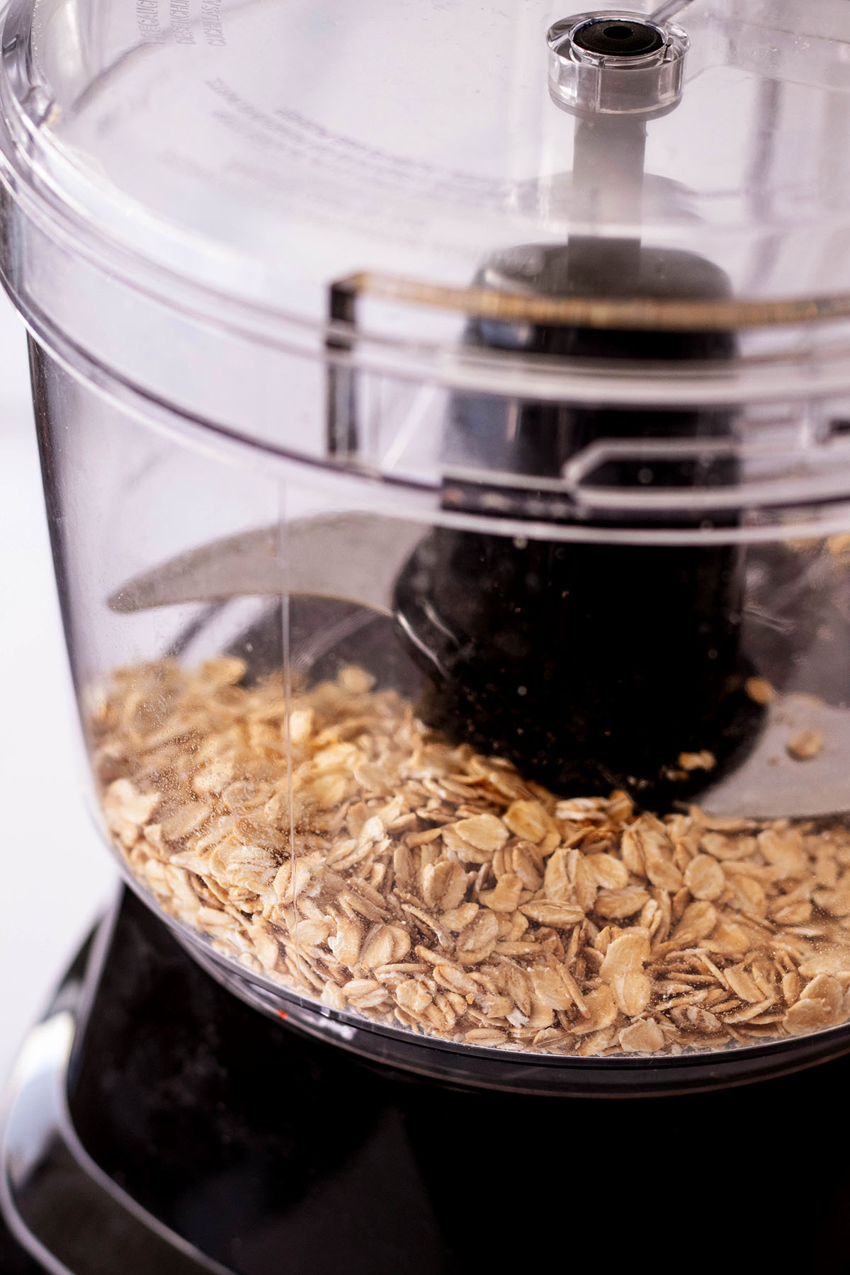 Rolled oats in a food processor.