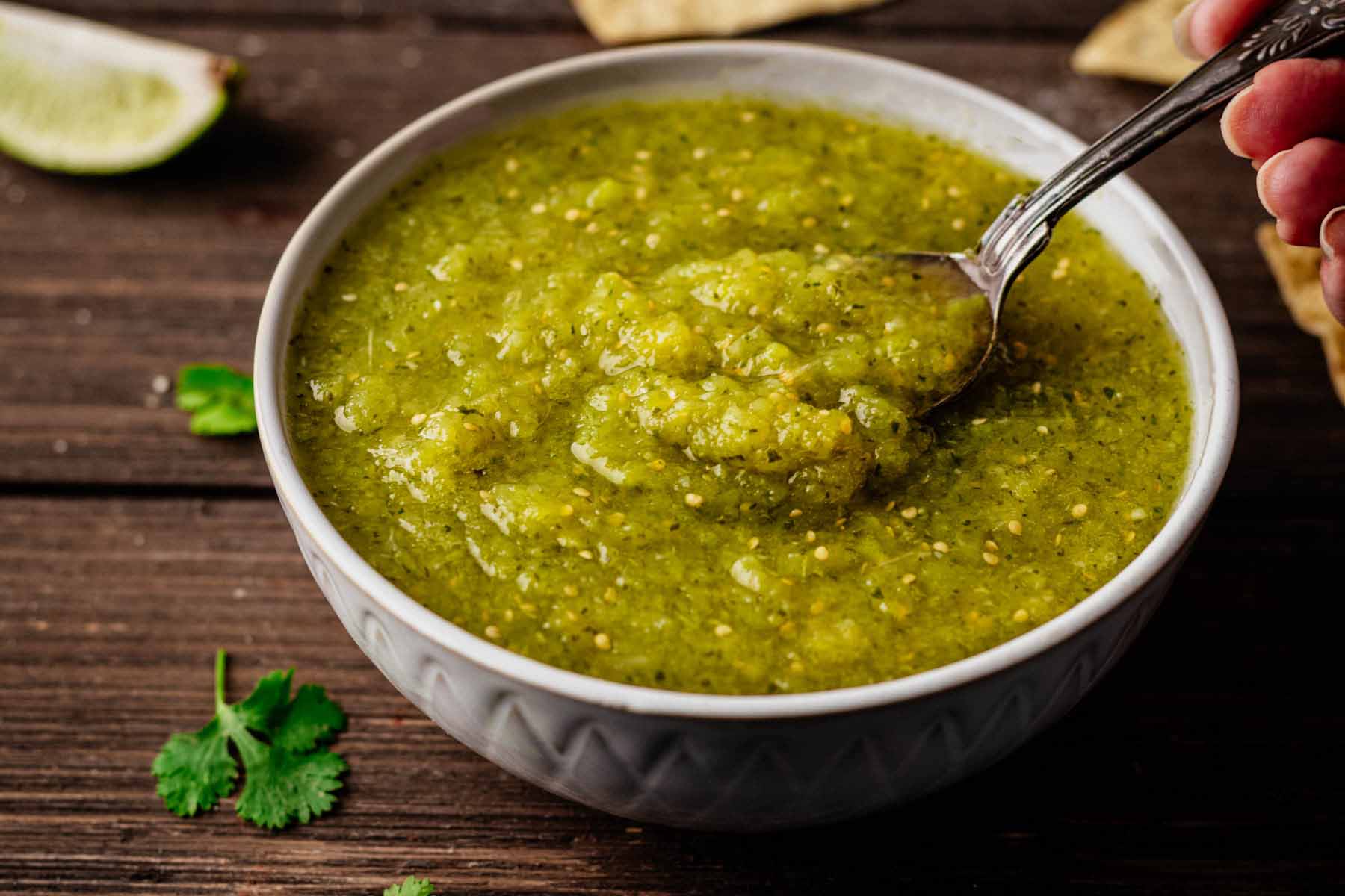 Tomatillo Salsa (Takes Minutes to Make) - Heavenly Home Cooking Tomatillo Salsa (Takes Minutes to Make) - Heavenly Home Cooking